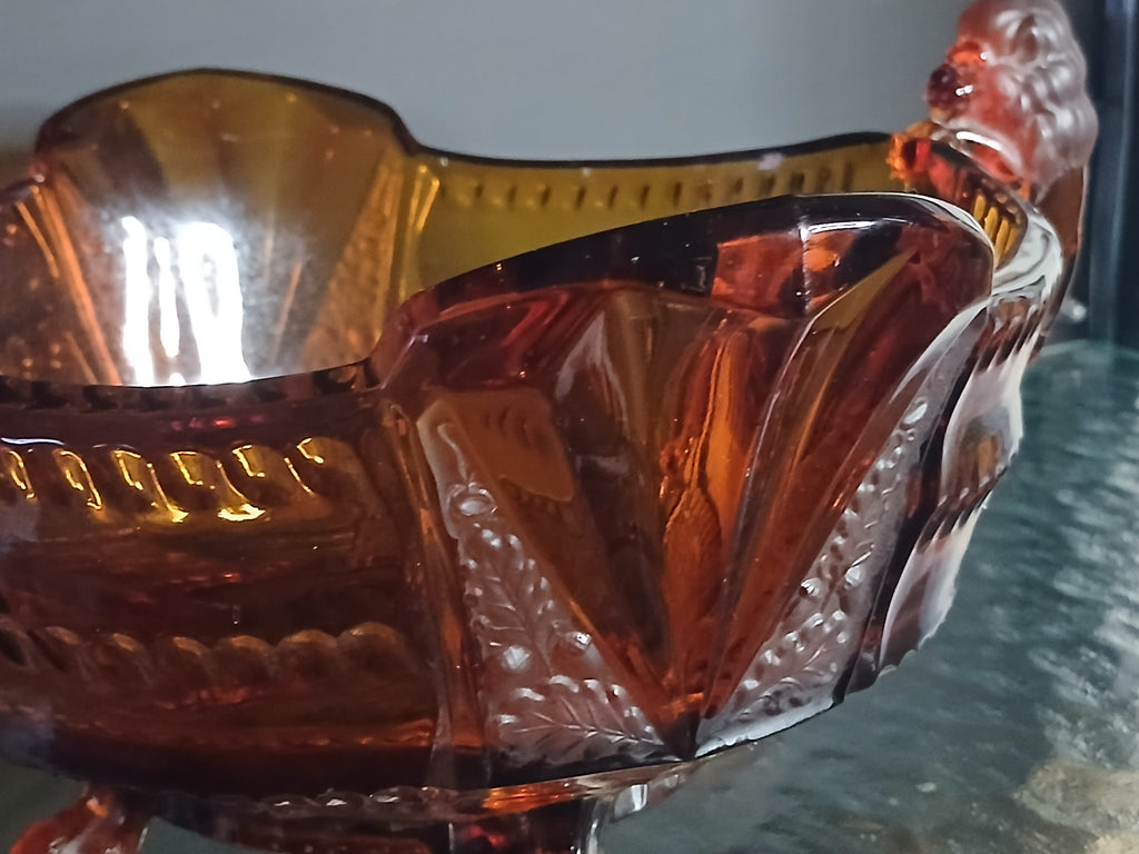Splendide coupe Art Déco en verre ambré