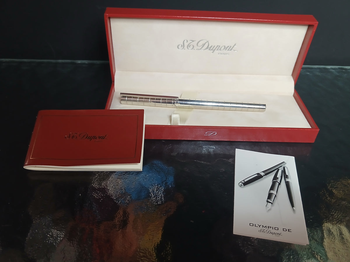Stylo bille Dupont plaqué argent