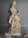 Sculpture en bronze représentant Léda et le cygne