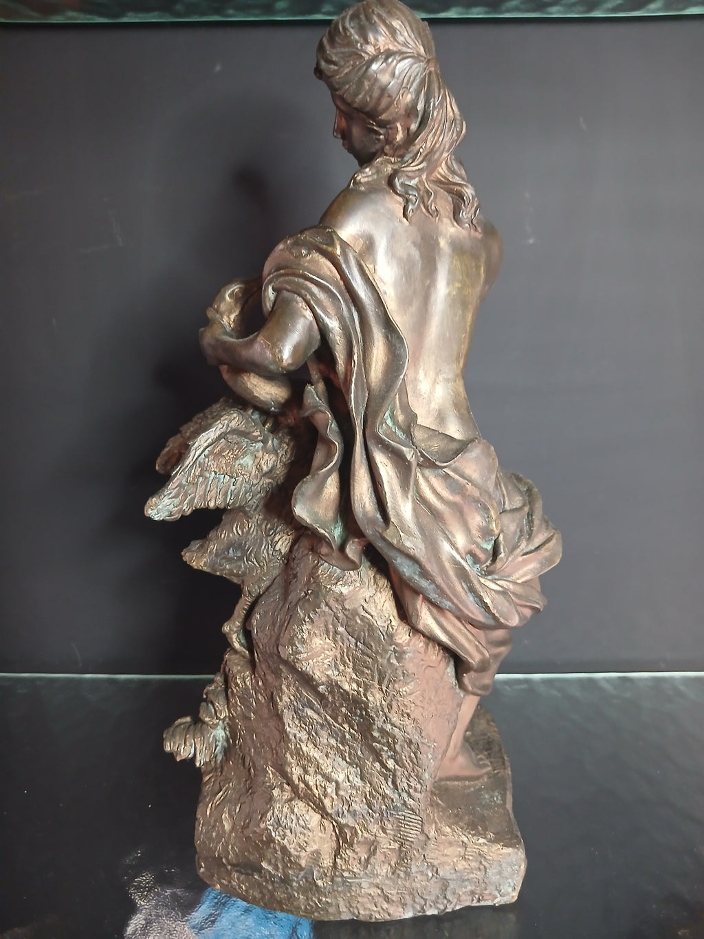 Sculpture en bronze représentant Léda et le cygne