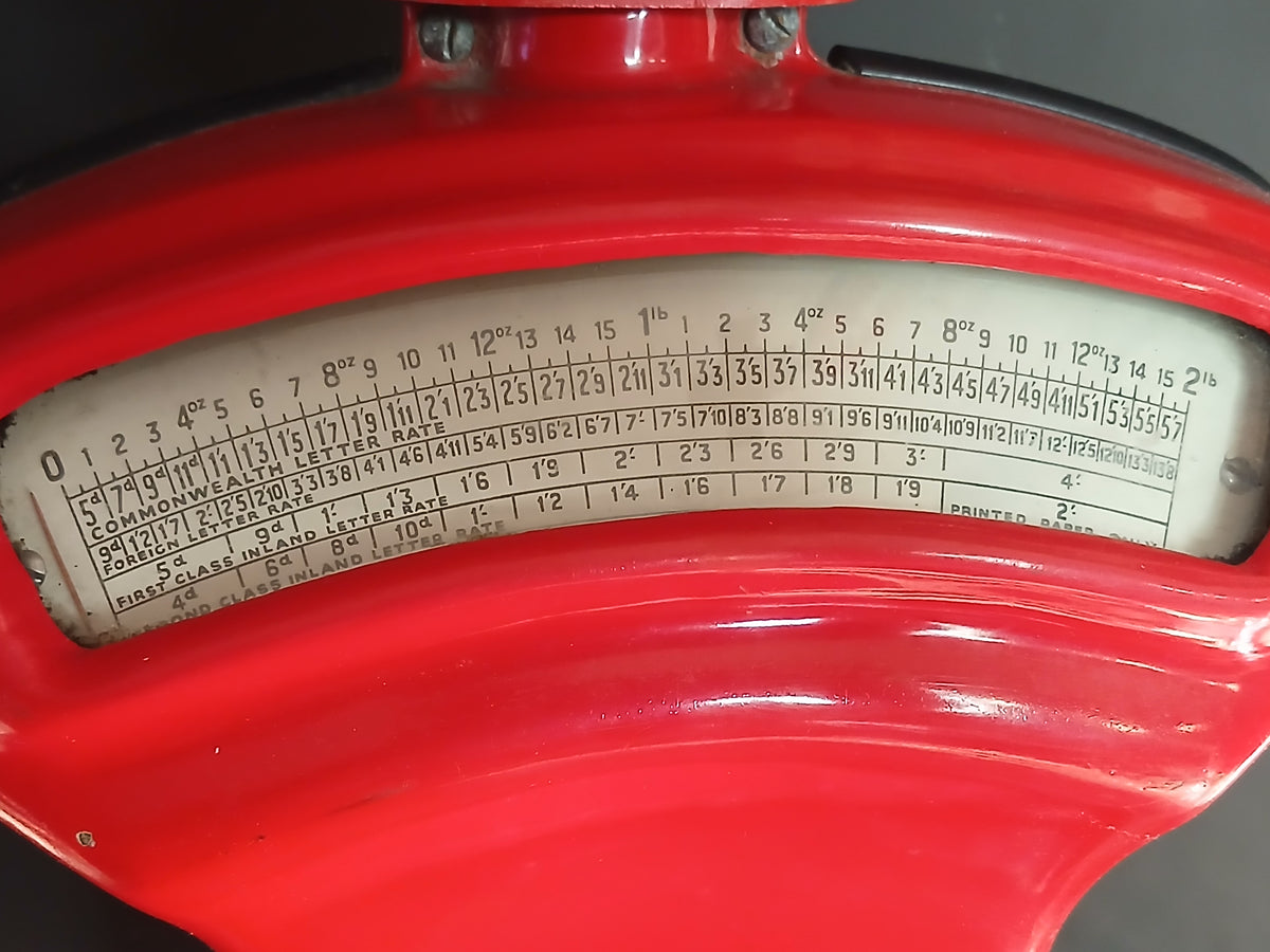Balance postale vintage W &amp; T Avery rouge vif