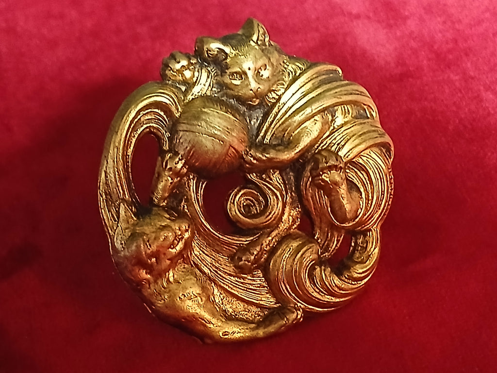 Magnifique et authentique pince à foulard (ou passe-foulard) d'époque Art Nouveau