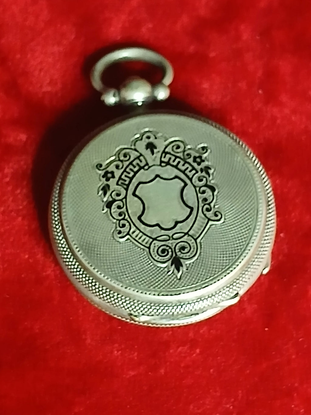 Magnifique pendentif porte photo art déco en argent massif 925,