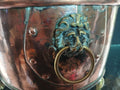 Cache-pot ou jardinière ancienne en cuivre et laiton,