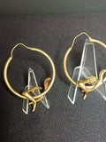 Boucle d'oreille créole vintage en vermeil Charles Jourdan