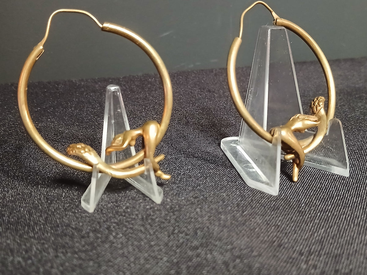Boucle d'oreille créole vintage en vermeil Charles Jourdan