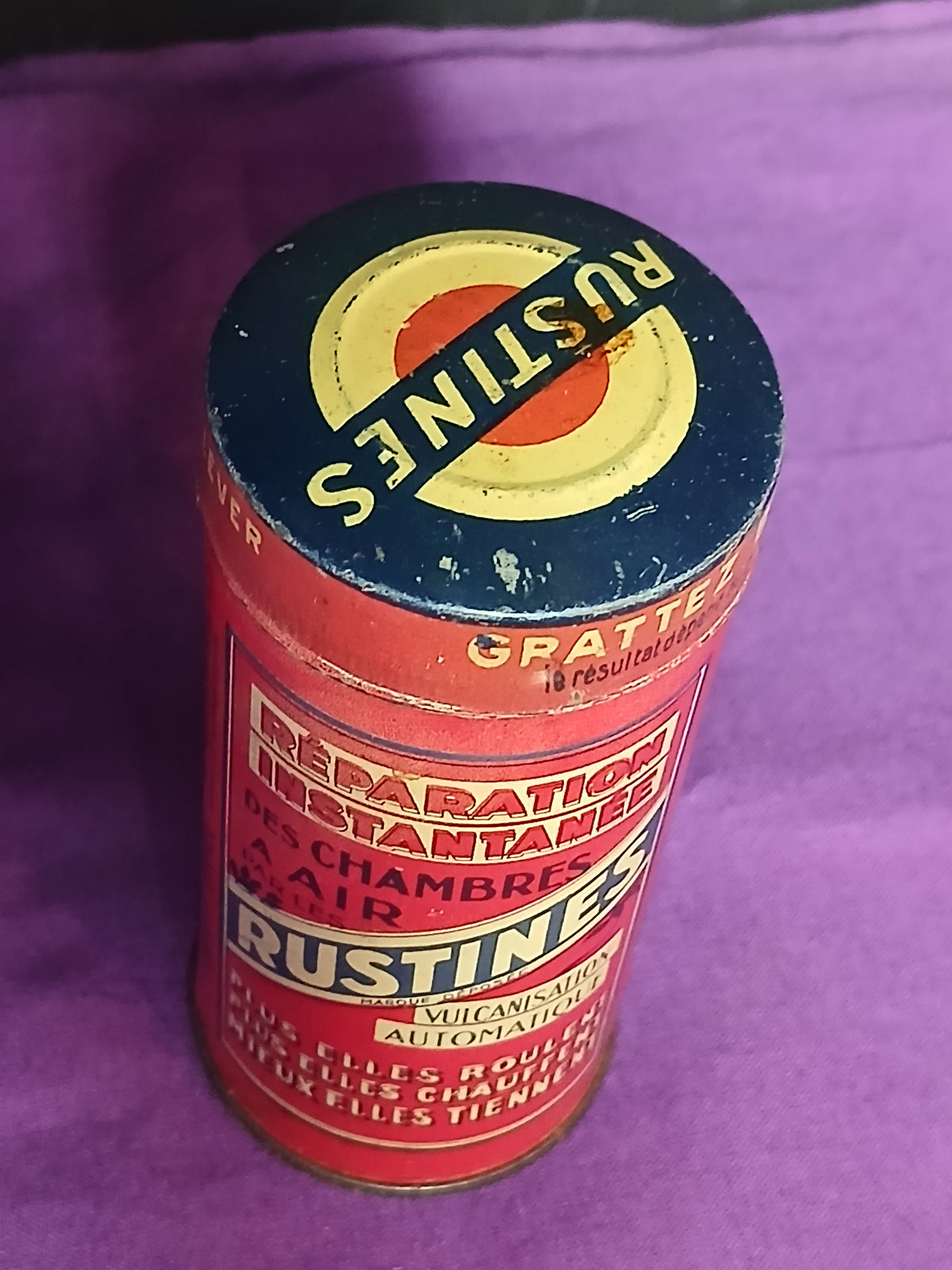 Belle boite publicitaire " RUSTINES " et ses accessoires .... 1920 - 1930