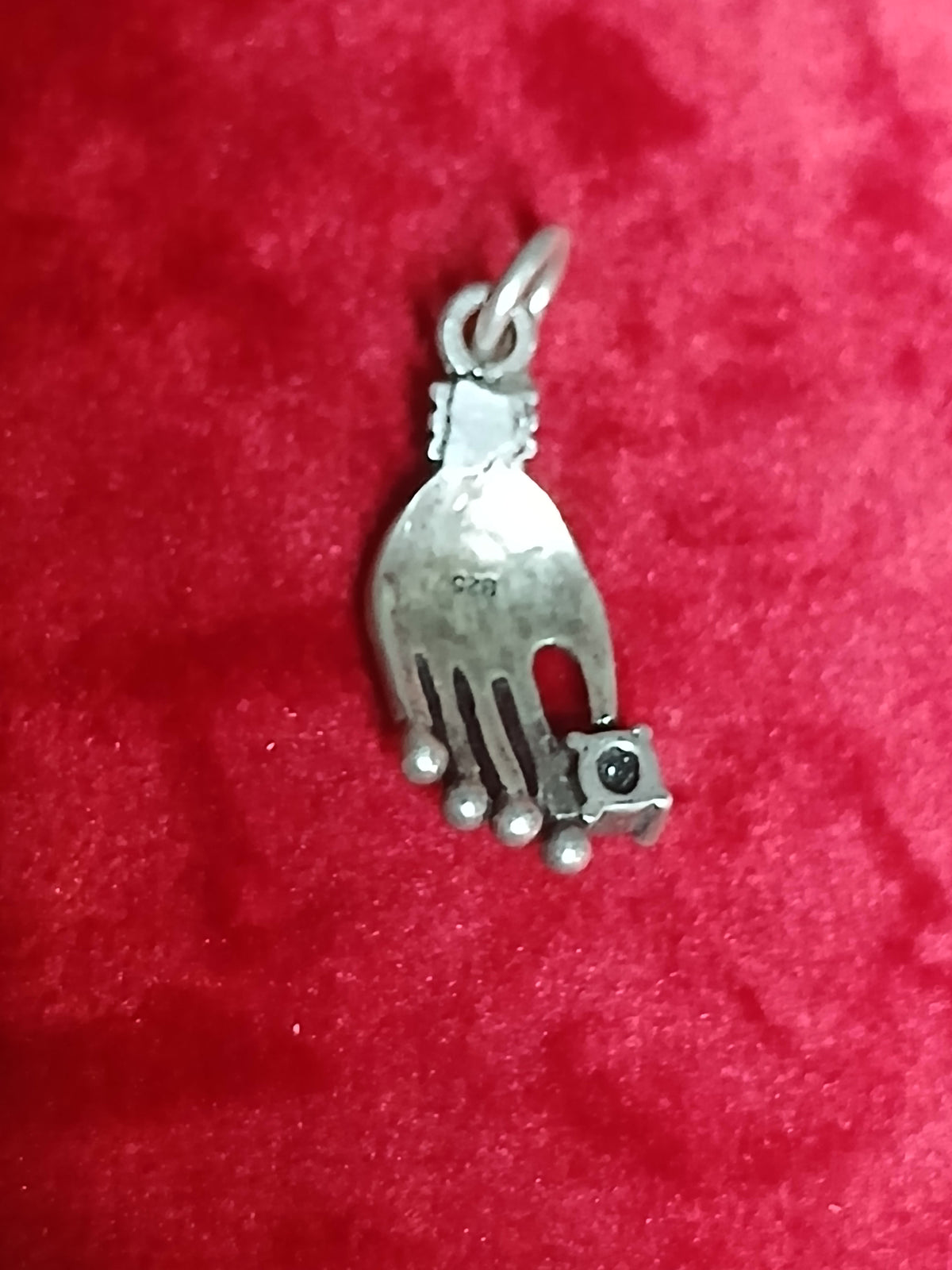 Pendentif vintage en argent noirci   Art Déco
