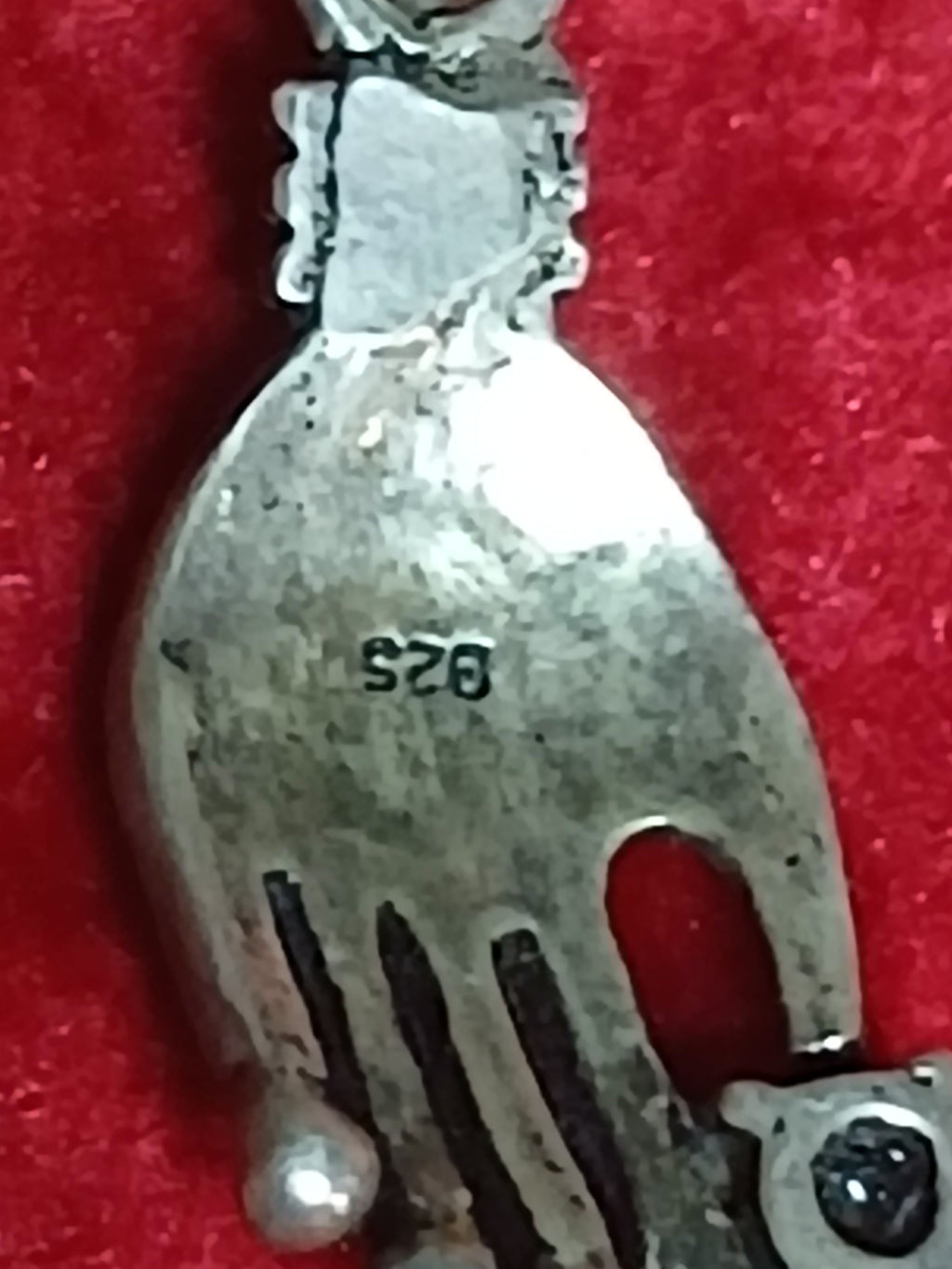 Pendentif vintage en argent noirci   Art Déco