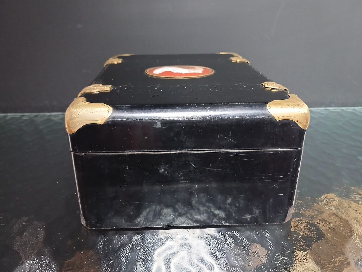 Coffret à bijoux Napoléon III fin XIXe siècle en bois laqué noir