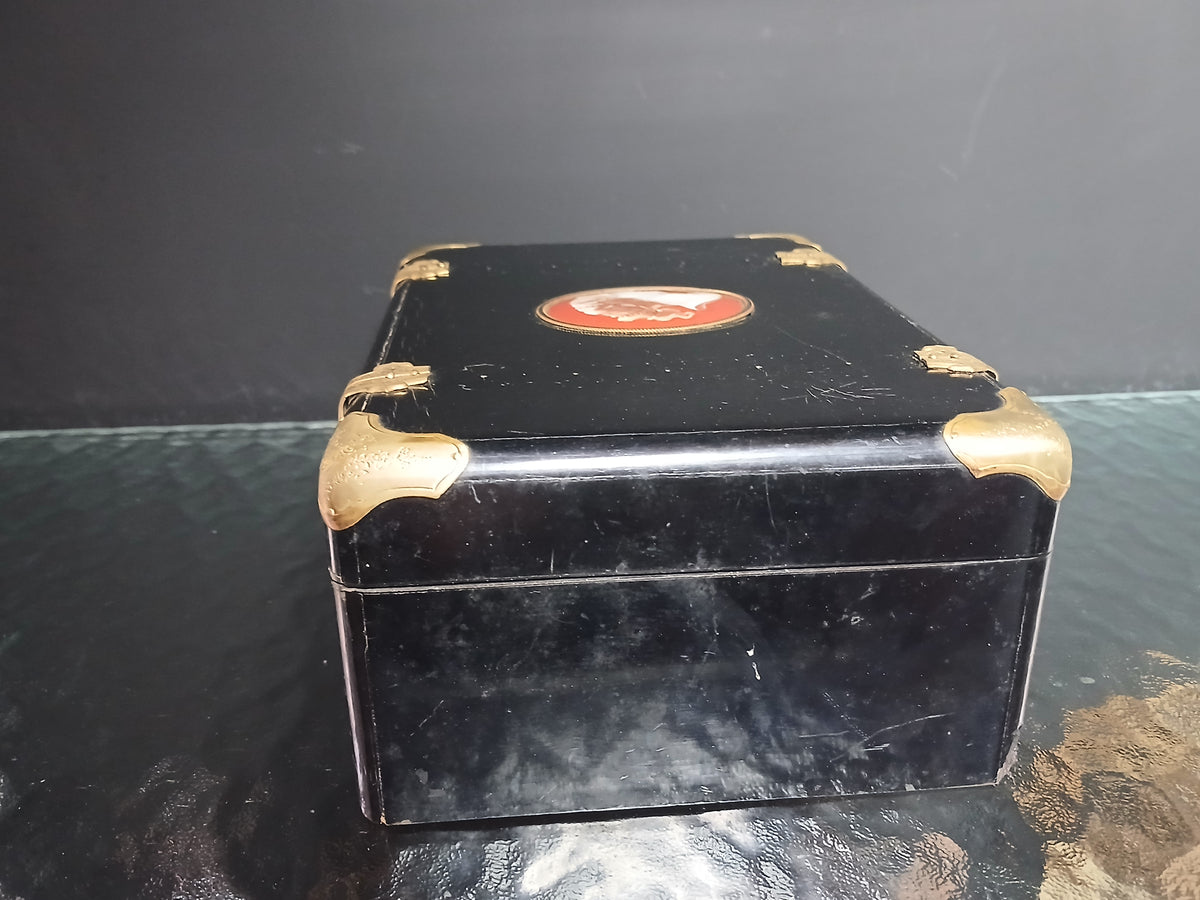 Coffret à bijoux Napoléon III fin XIXe siècle en bois laqué noir