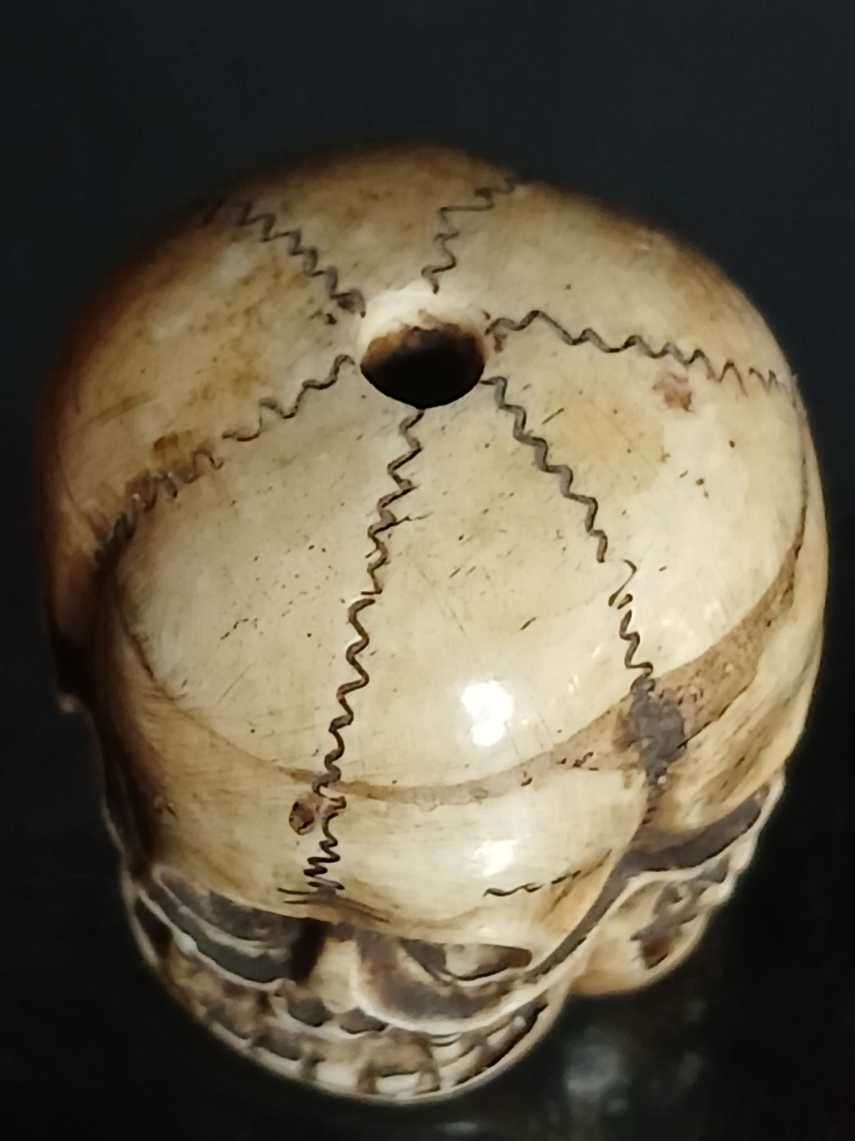 Crâne multiface tibétain en os de yak, début du XXe siècle