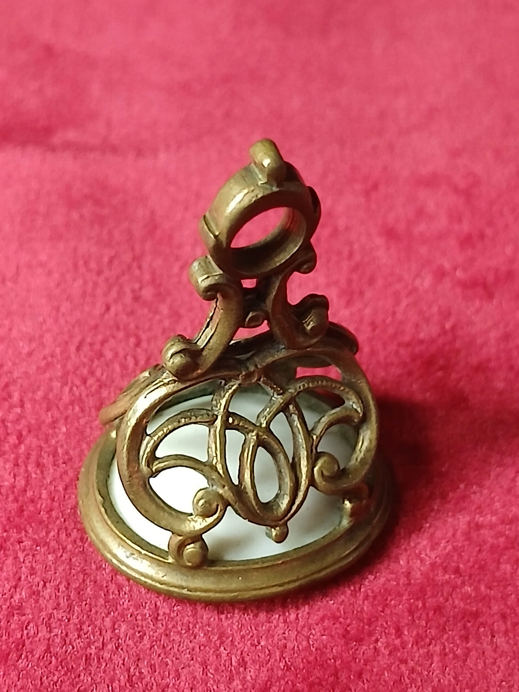 pendentif d'une matrice de sceau à cacheter en bronze époque victorienne