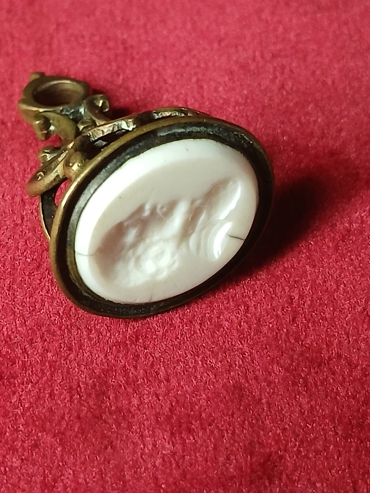 pendentif d'une matrice de sceau à cacheter en bronze époque victorienne