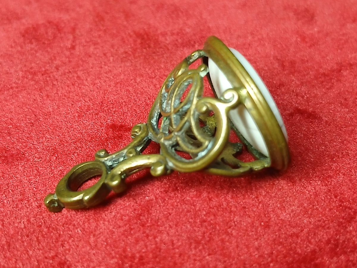 pendentif d'une matrice de sceau à cacheter en bronze époque victorienne