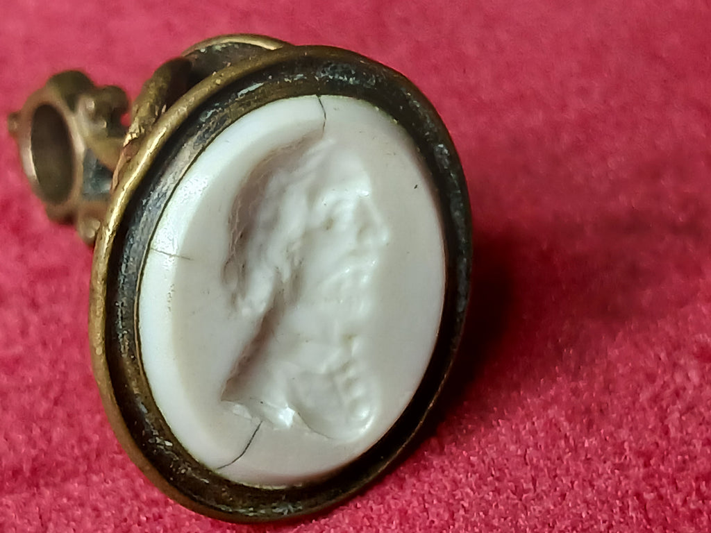 pendentif d'une matrice de sceau à cacheter en bronze époque victorienne
