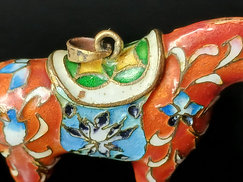 Pendentif en émail cloisonné chinois 1970 / 80