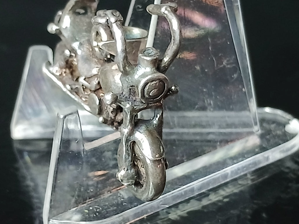 pendentif vintage harley davidson custom en argent