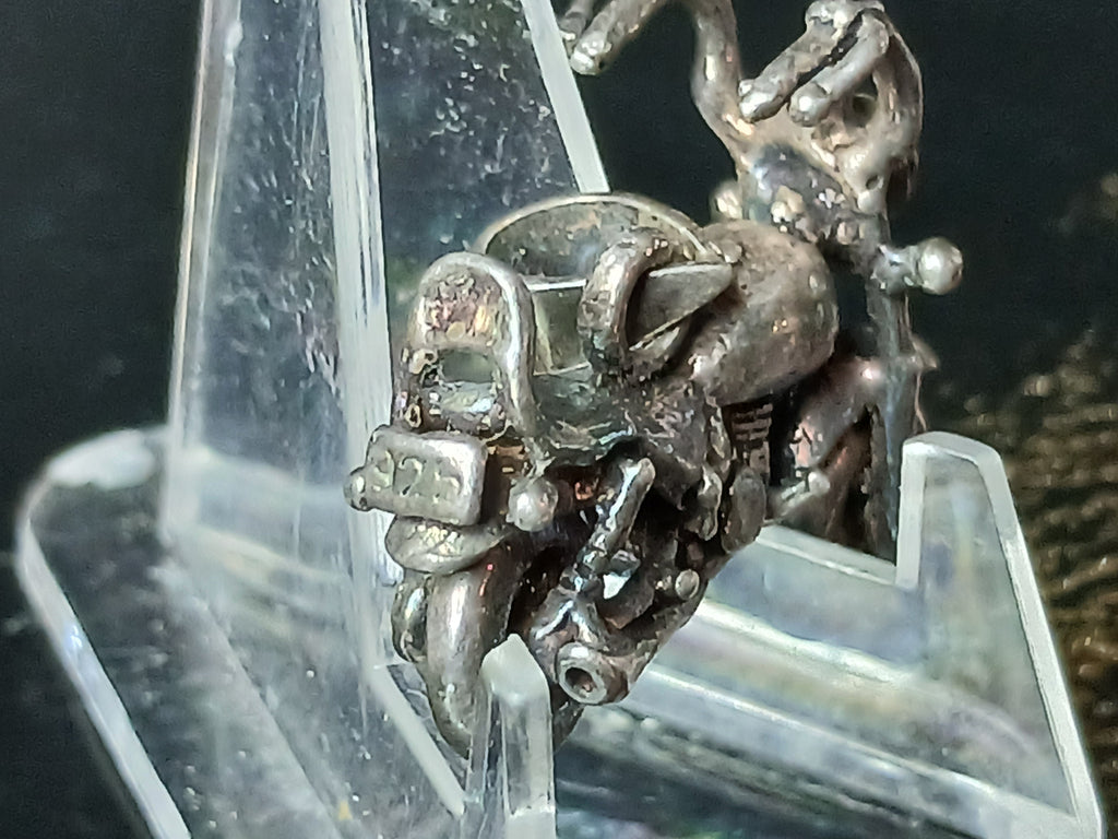 pendentif vintage harley davidson custom en argent