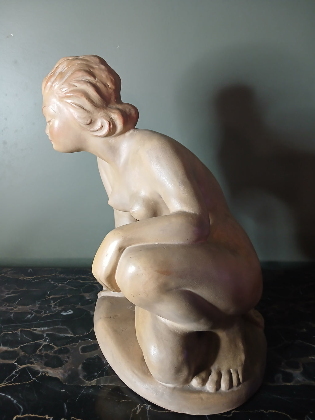 Magnifique sculpture en terre cuite art déco  1940