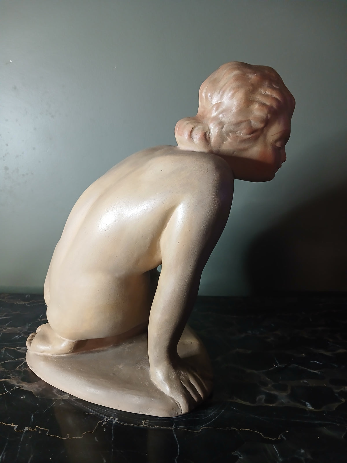 Magnifique sculpture en terre cuite art déco  1940