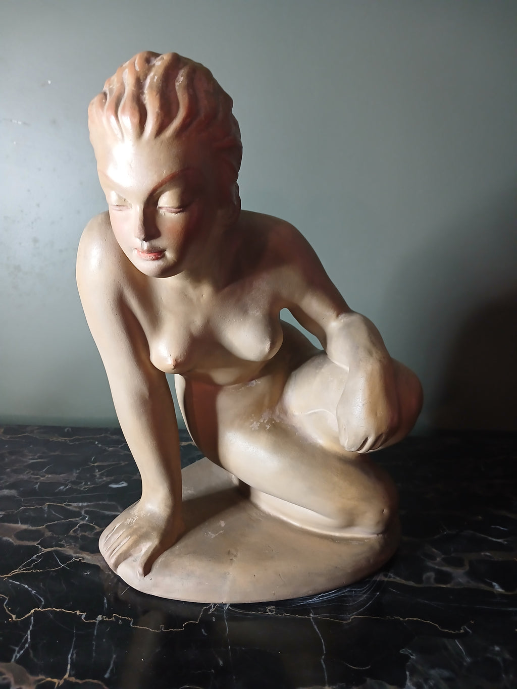 Magnifique sculpture en terre cuite art déco  1940