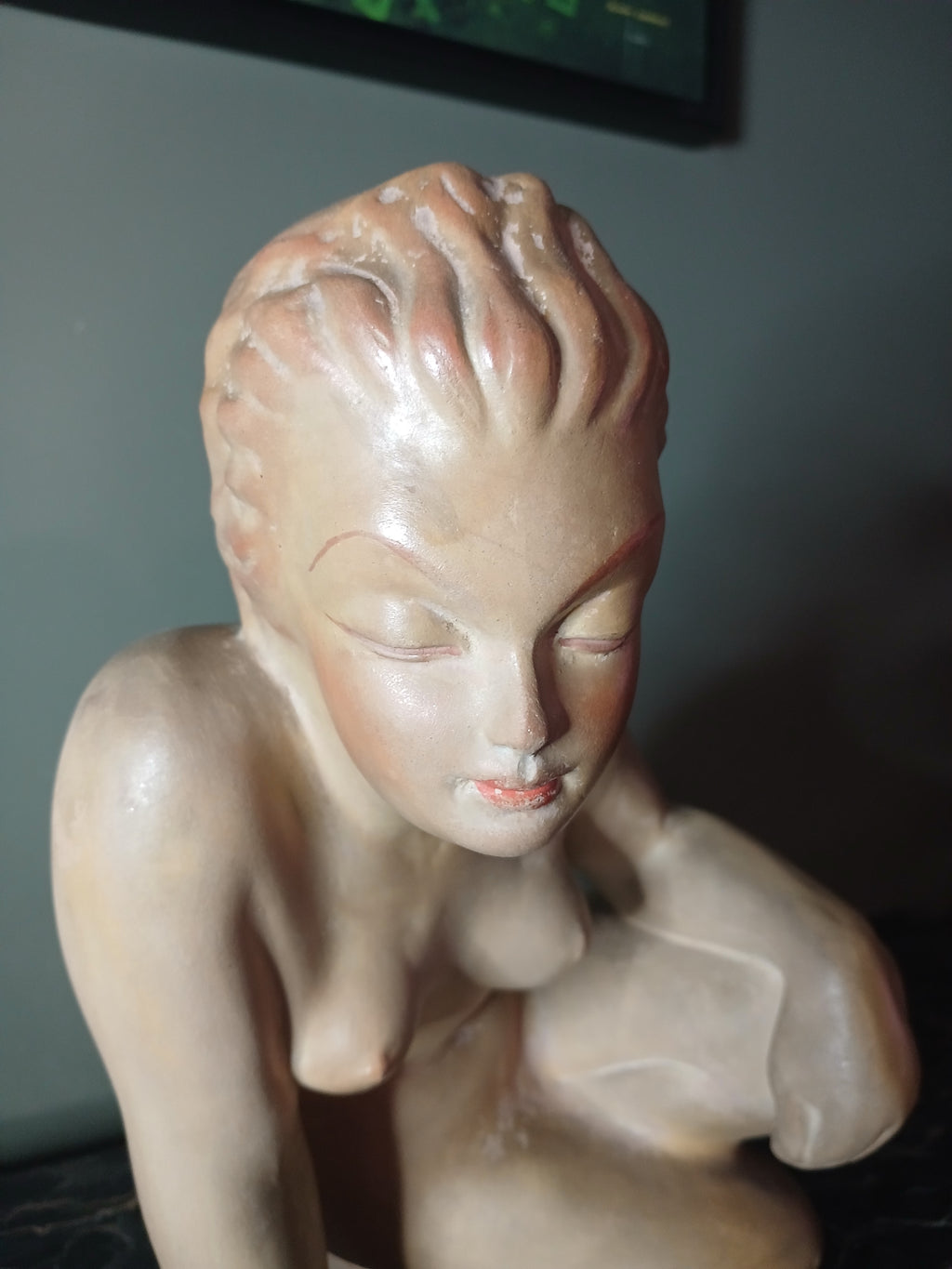 Magnifique sculpture en terre cuite art déco  1940