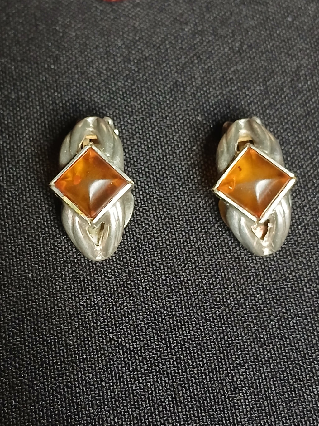 Parure vintage authentique en argent et ambre de la Baltique, 1920-1930