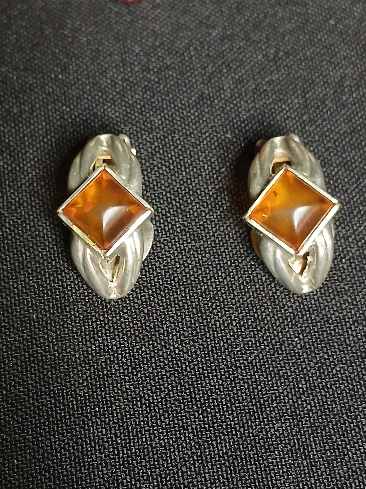 Parure vintage authentique en argent et ambre de la Baltique, 1920-1930
