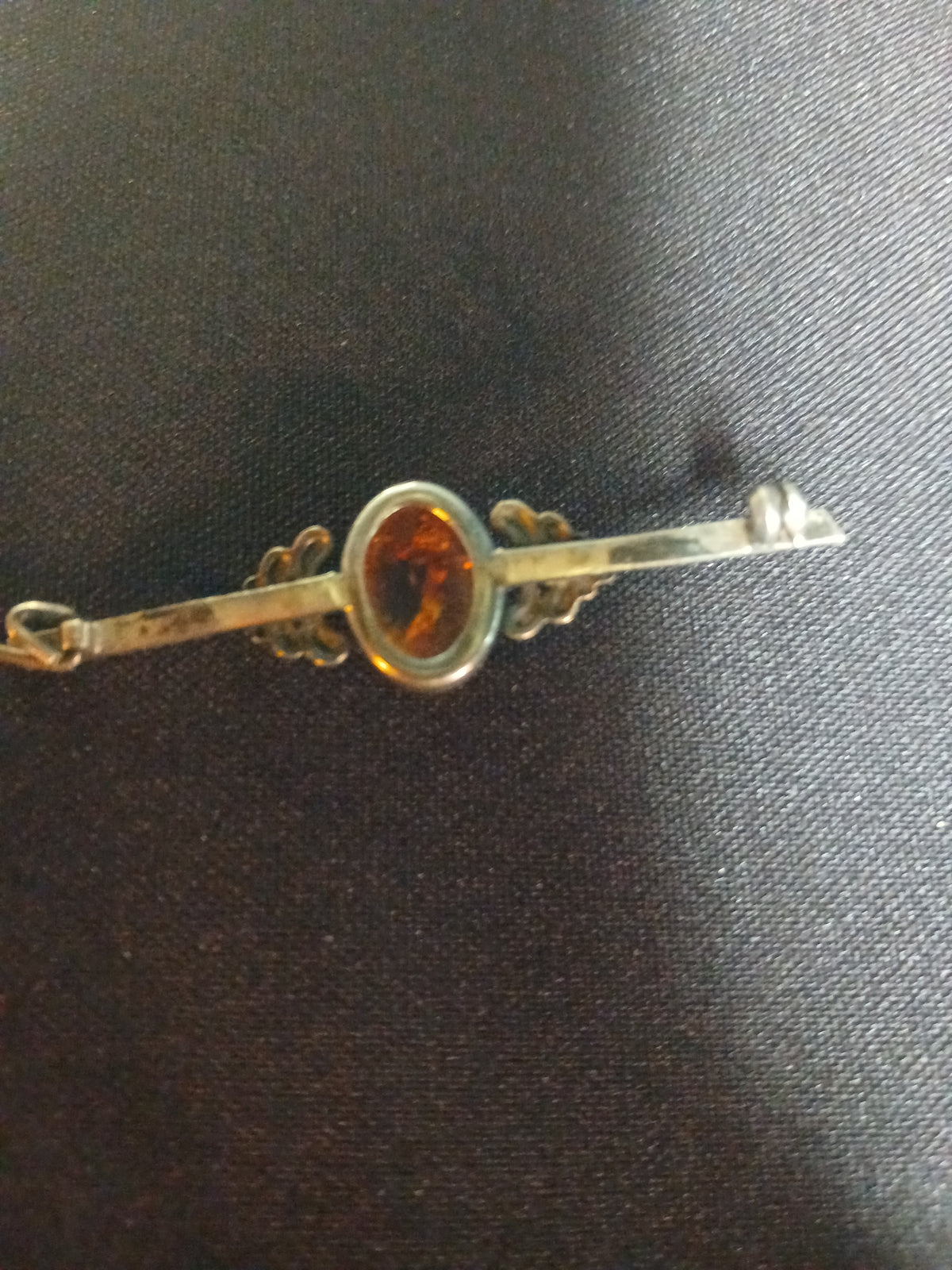Parure vintage authentique en argent et ambre de la Baltique, 1920-1930